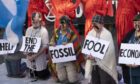 Extinction Rebellion held 'fossil fool' protests in Edinburgh.