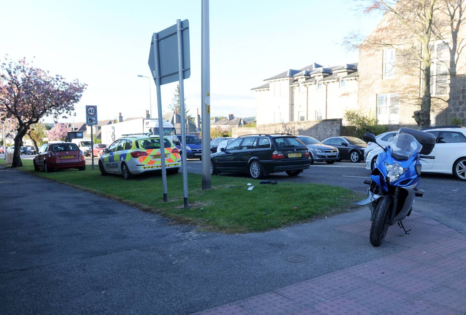 Police at the scene of the crash.