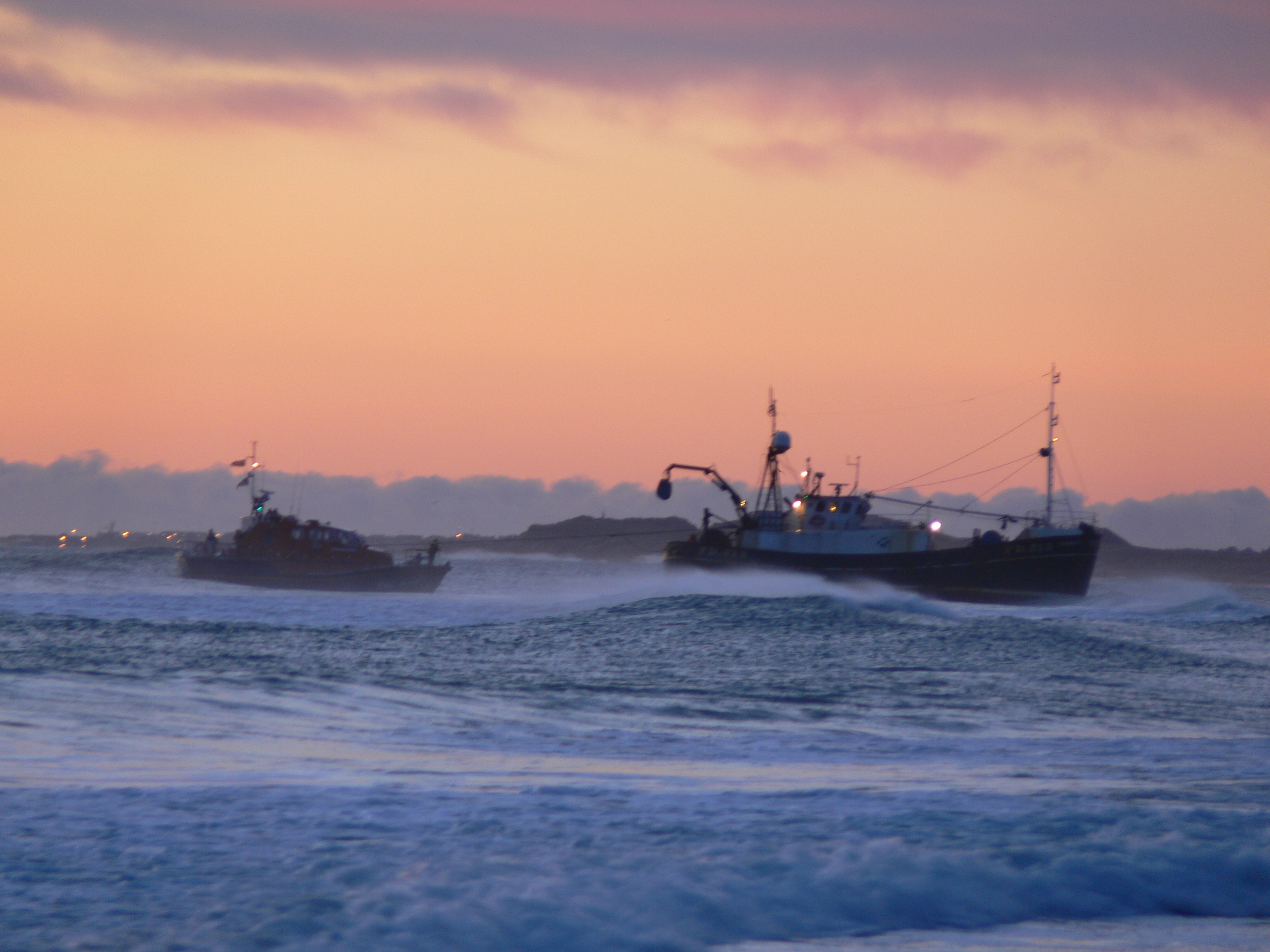 he Peterhead lifeboat attaching a line to The Rosemount, which was grounded north of St Fergus in 2007.