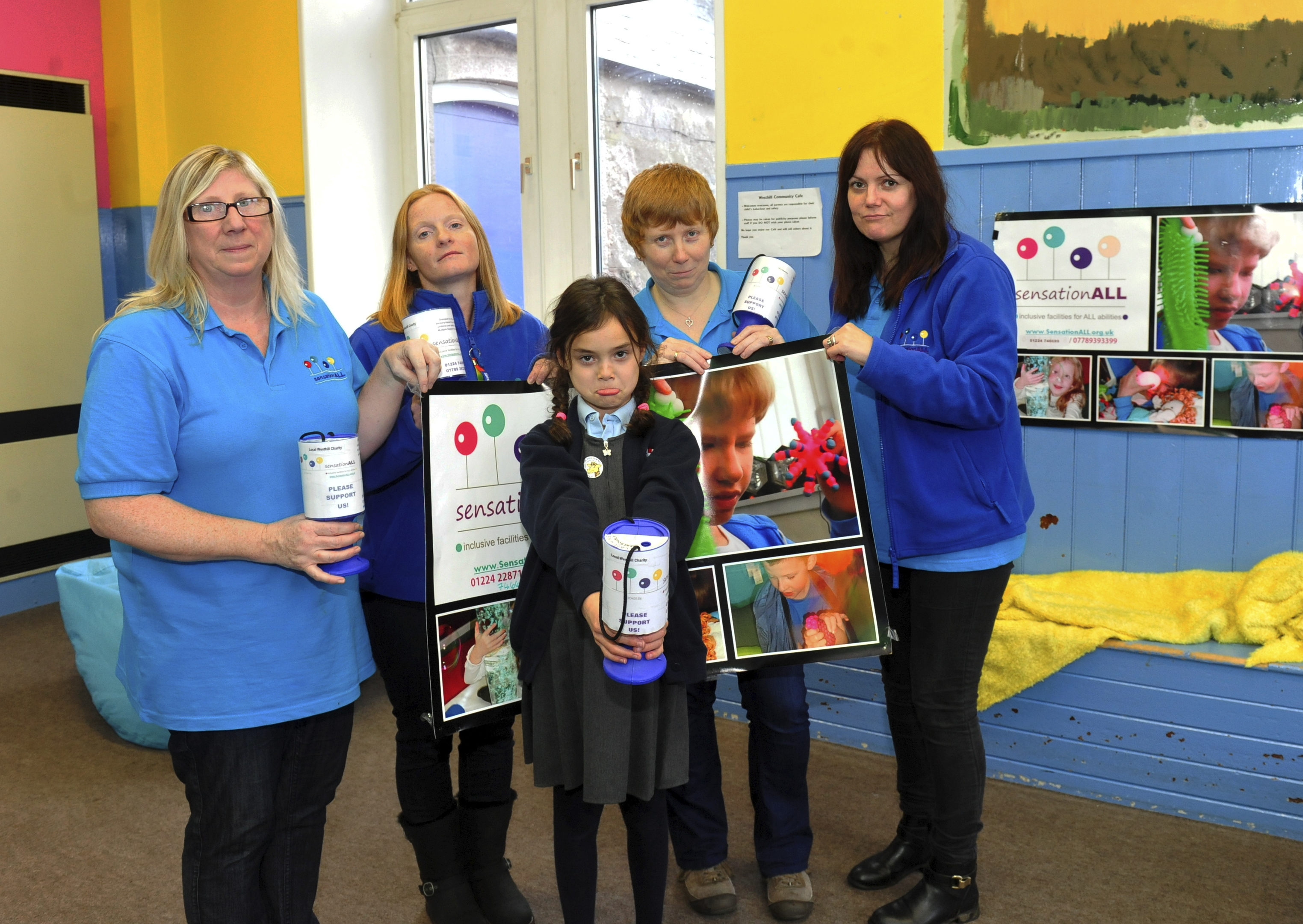 From left, charity co-ordinators Adele Lindsay, Susan Kay, Suz Strachan, Rebecca McCarn and, front, Rachel McCarn.