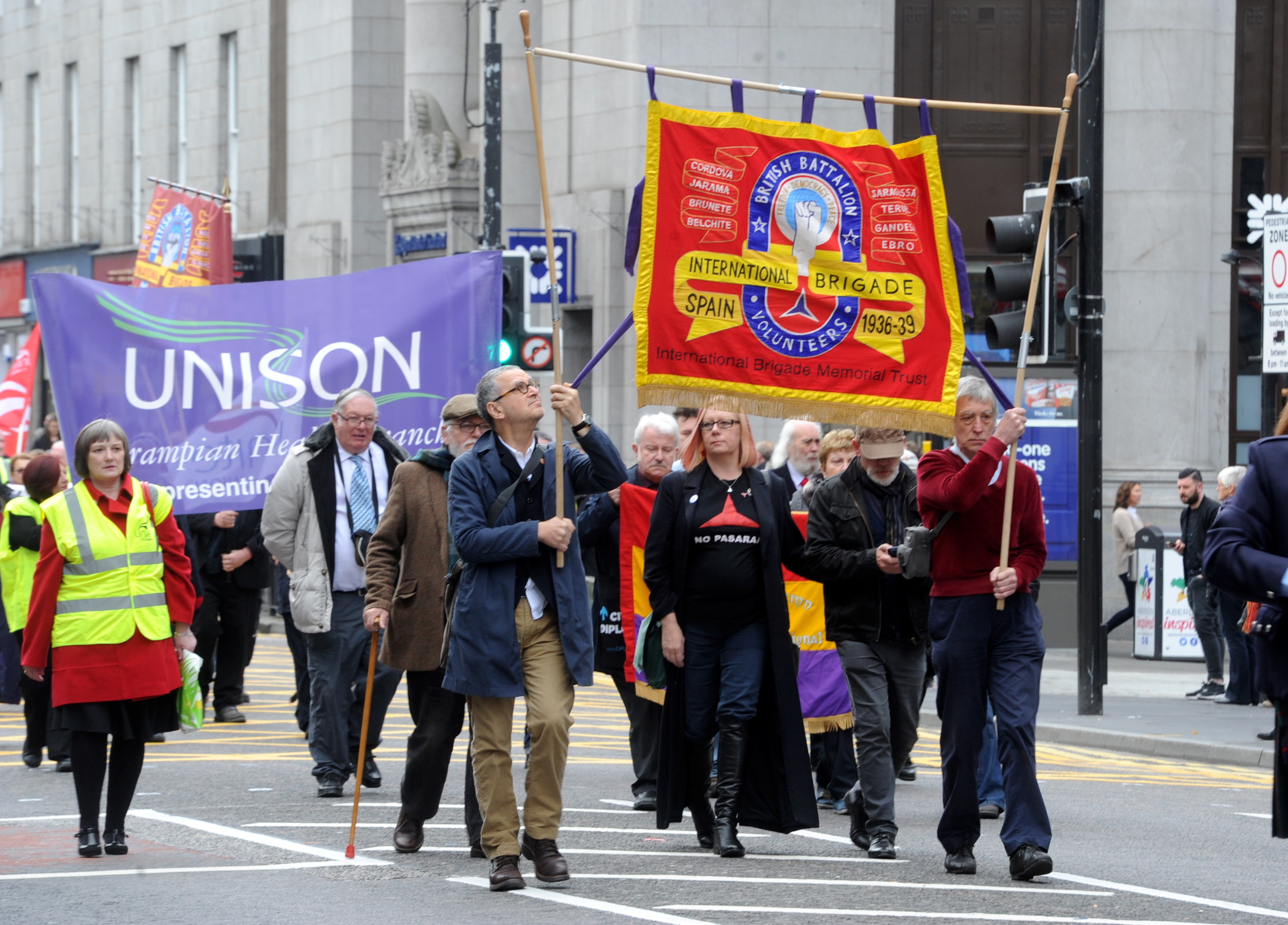 A march was held in 2015 on Aberdeen’s Union Street to remember those who fought in the Spanish Civil War of 1936-39