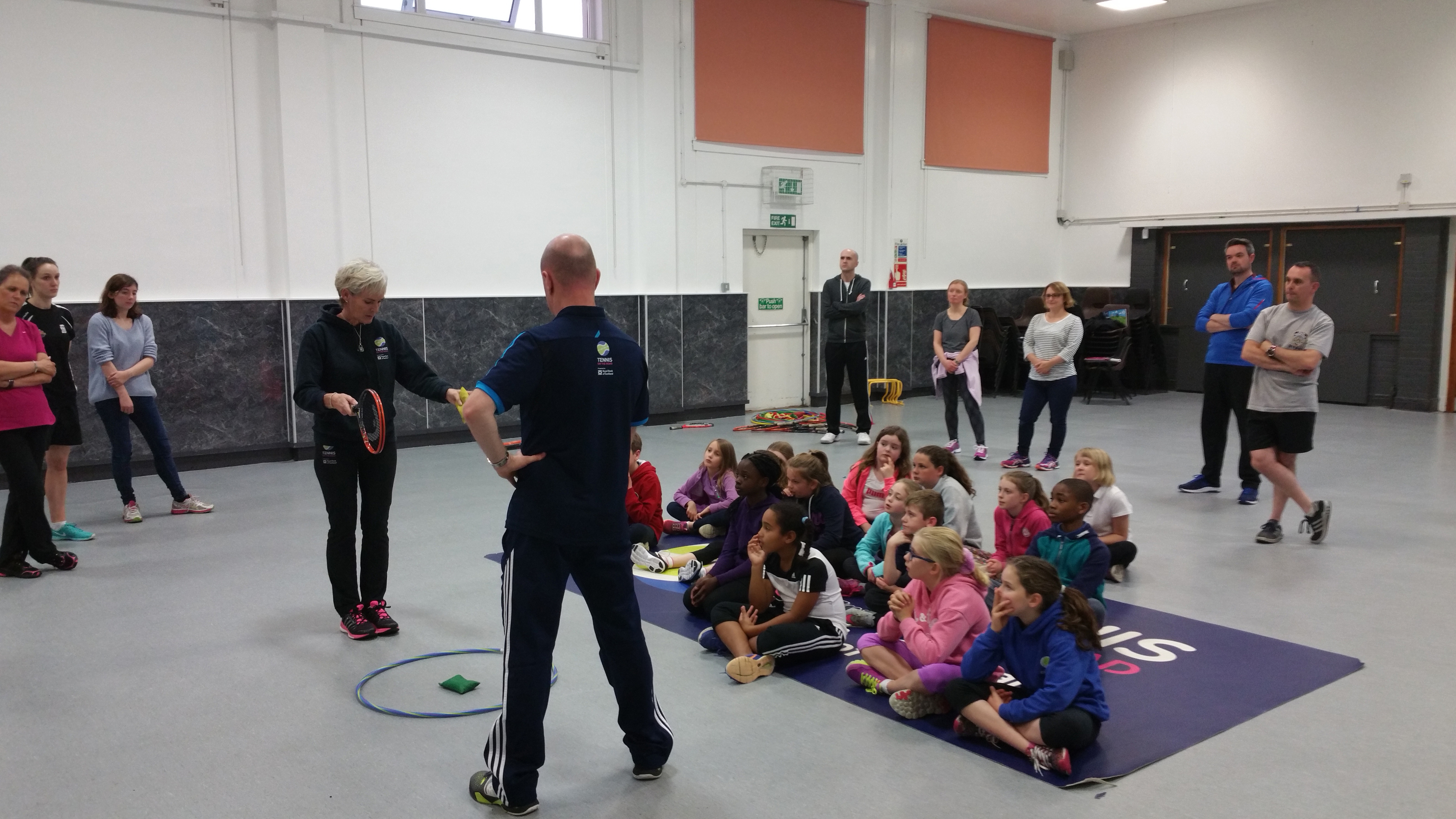 Tennis coach Judy Murray serves up a lesson at Aberdeen’s Inchgarth Community Centre.