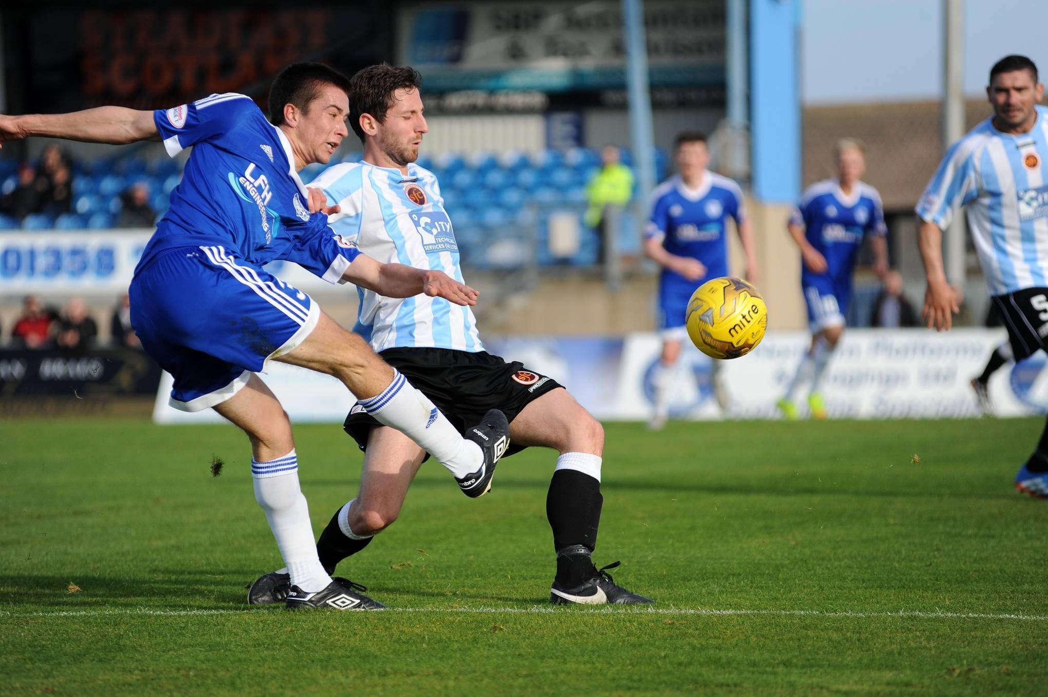 Peterhead's Cammy Kerr has a shot at goal. Picture by Duncan Brown