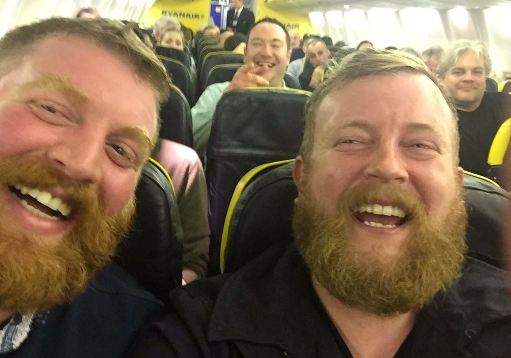Neil Thomas Douglas with his bearded doppelganger. Picture by @leebeattie