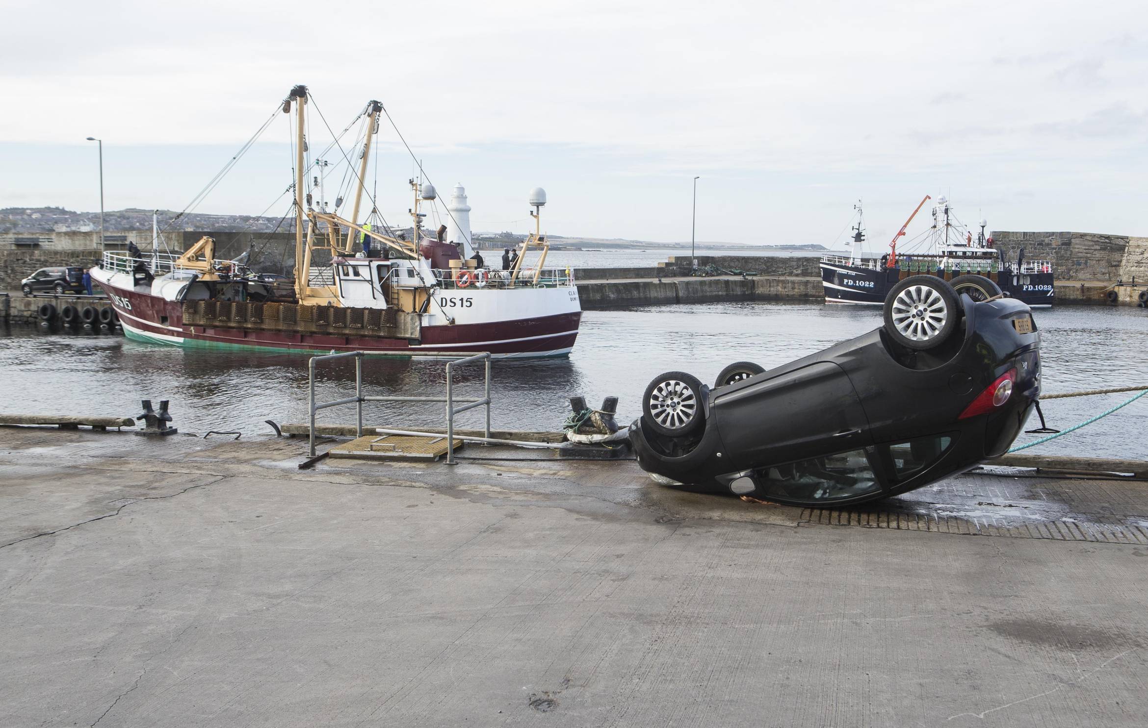 The car plunged into Macduff harbout
