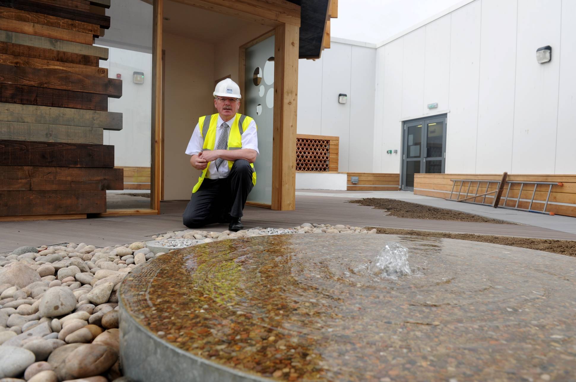 Rev James Falconer at the new Aberdeen Royal Infirmary Therapeutic Roof Garden.