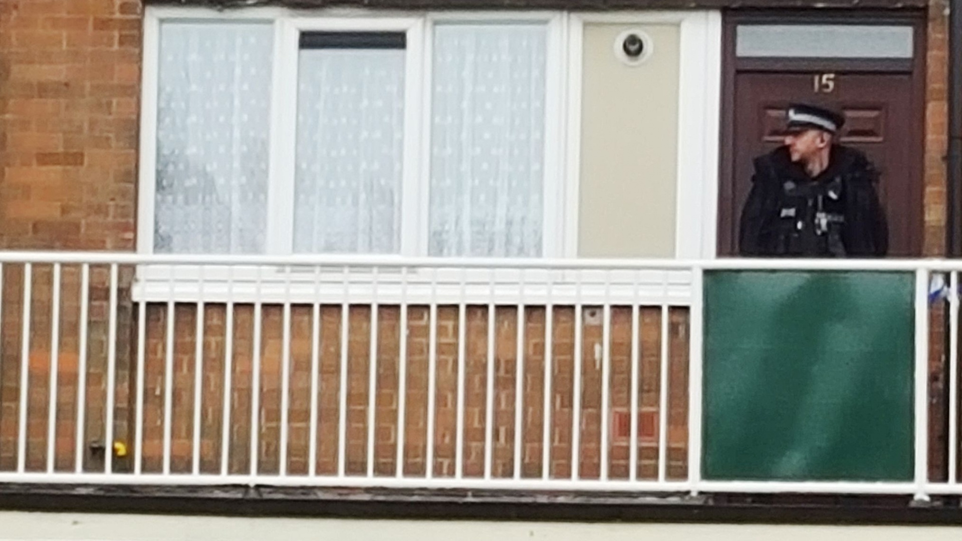 Police standing outside the crime scene