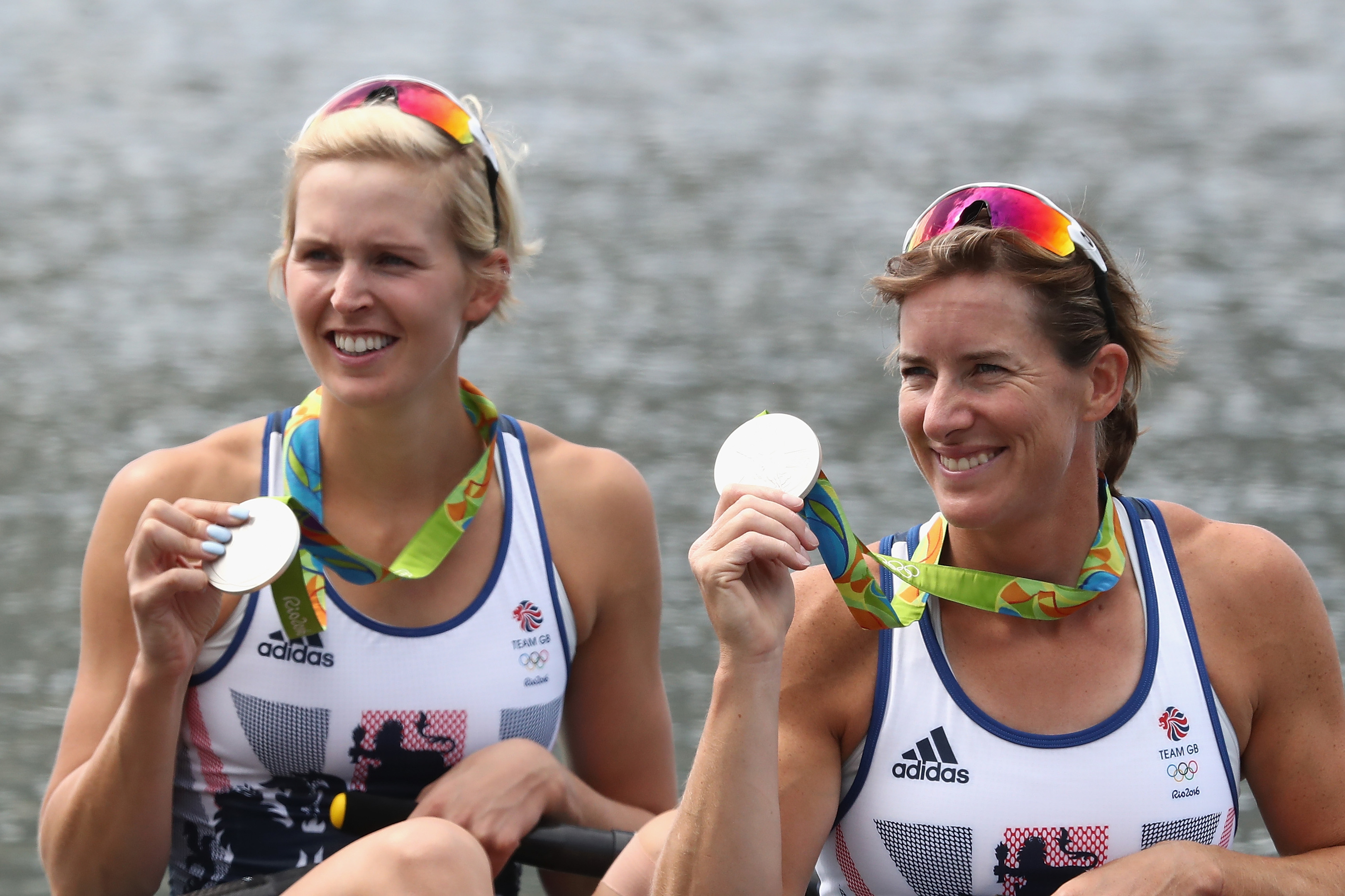Katherine Grainger, right, with her silver medal.
