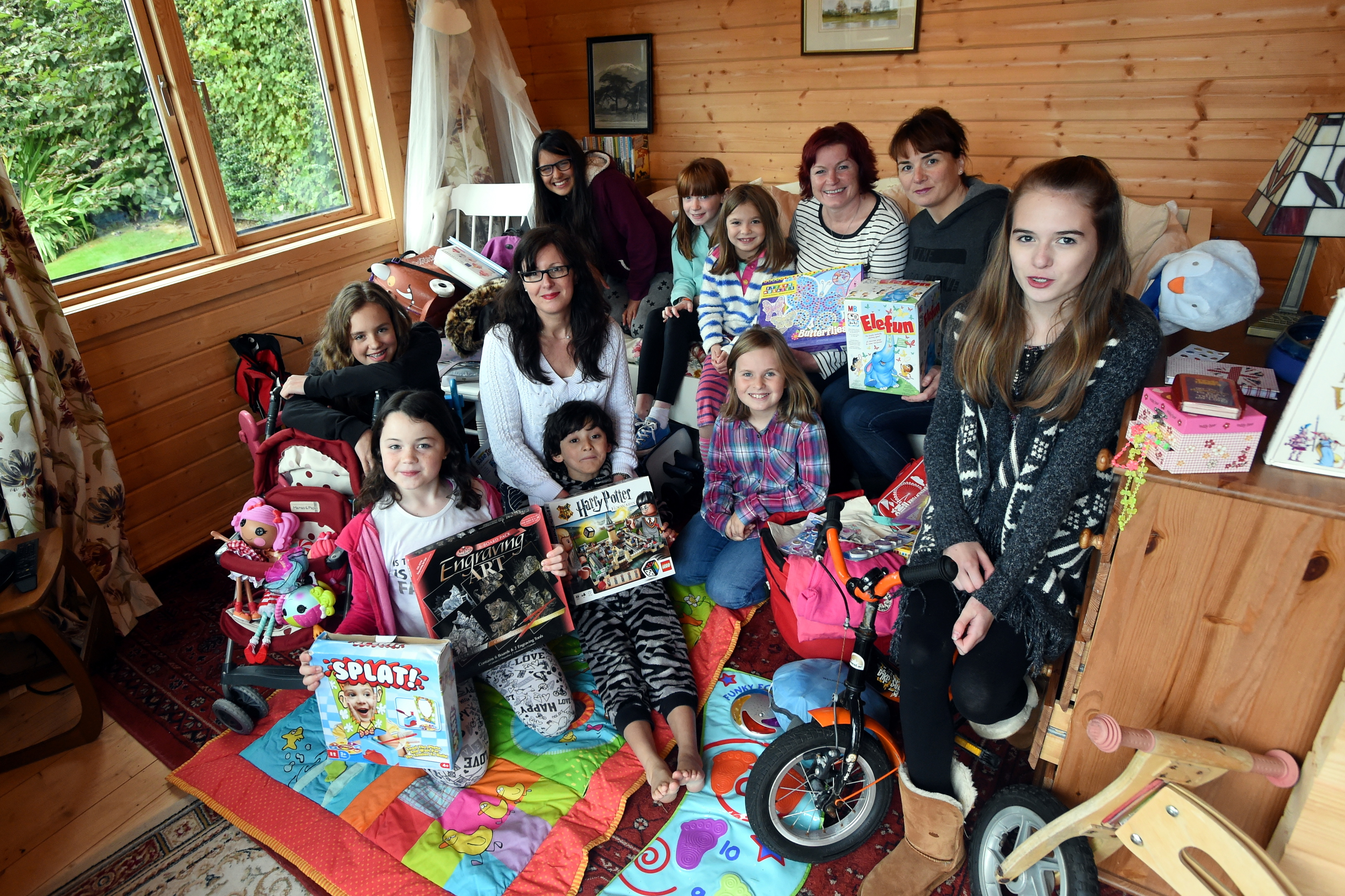 Back from left, Esme Soplantila, 11, Megan Shaw, 11, Flora Mearns, 7, Phillippa Smith and Kate Shaw. Front from left, Nommy Soplantila, 13, Abigail Shaw, 9, Rachel Soplantila, Max Soplantila, 6, Tilly Mearns, 10, and Rebecca Smith, 13.