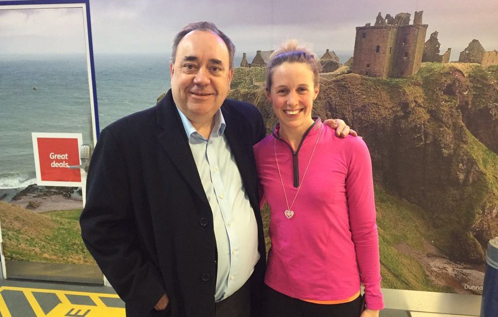 Alex Salmond with Hannah Miley.