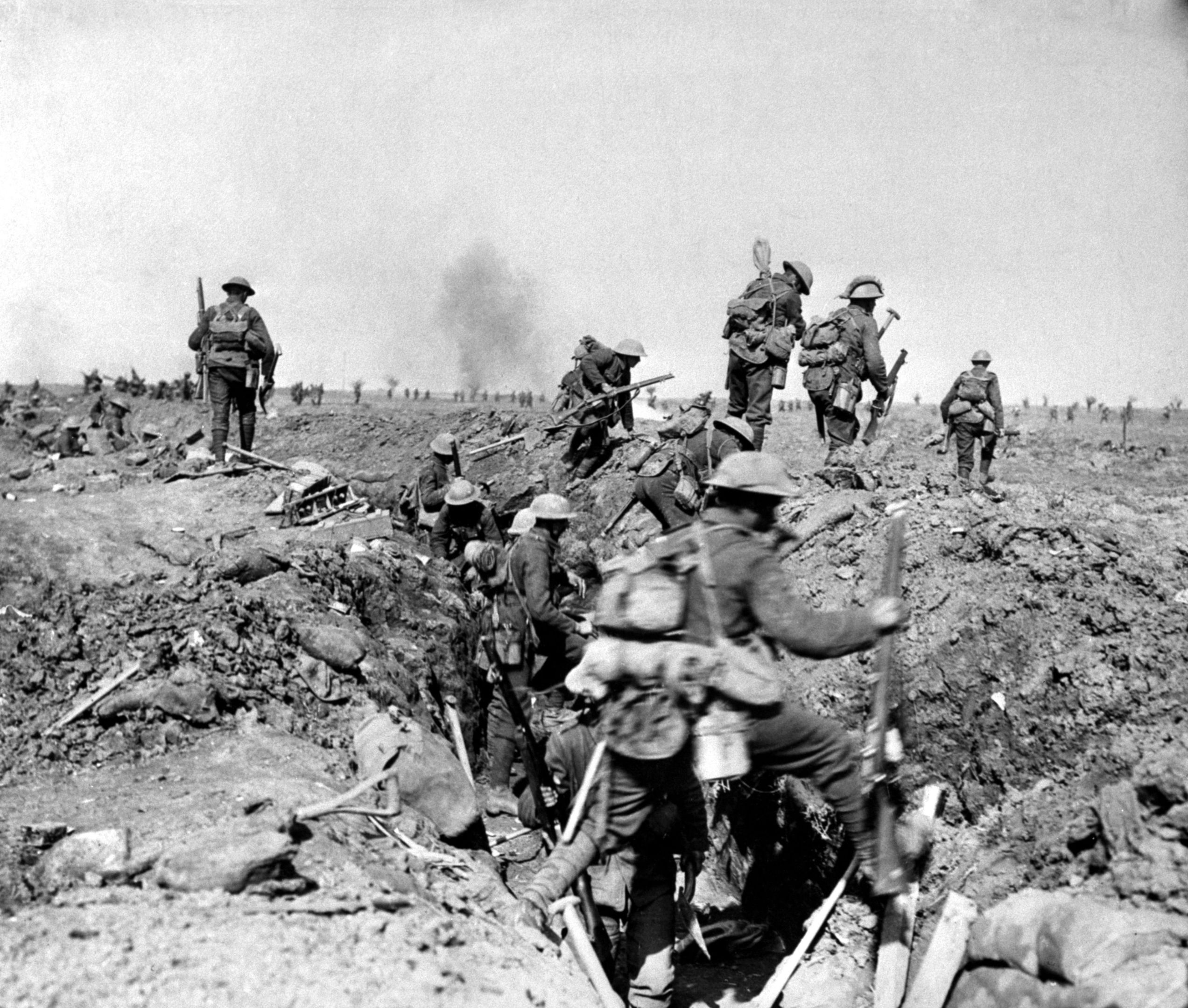 Troops advancing near Ginchy