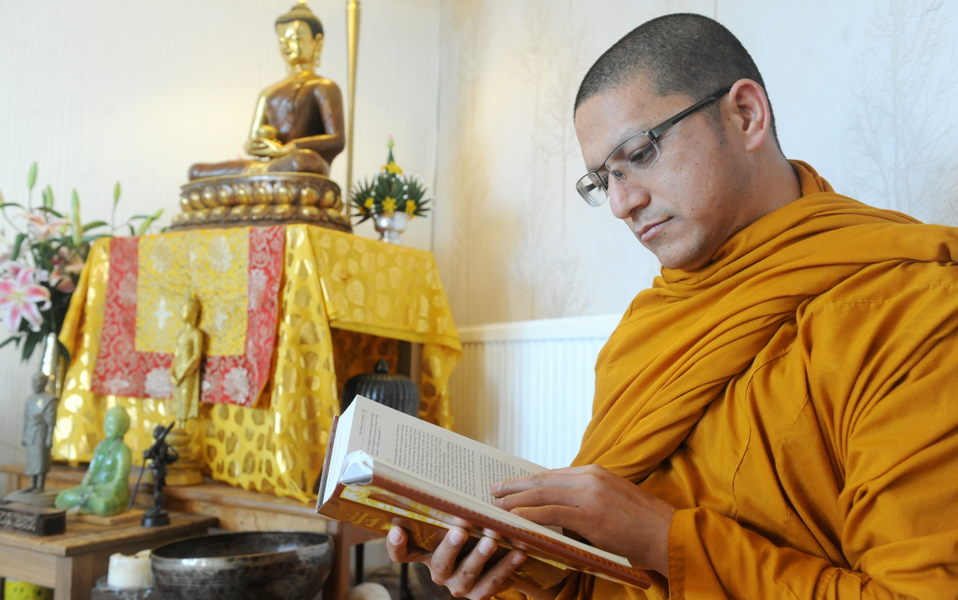 teachings: Venerable Sujan in the monastery near Kingswells.
