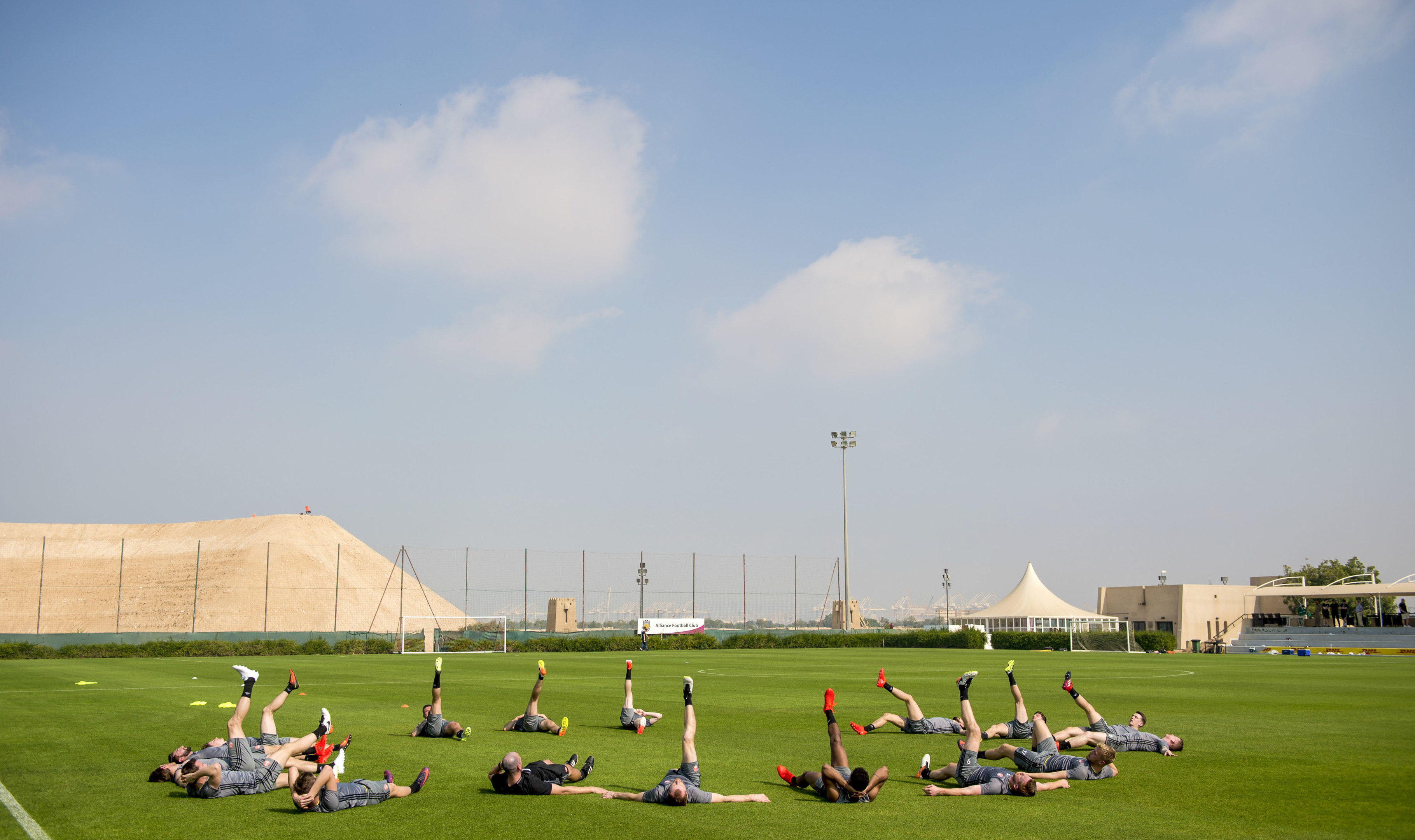 Aberdeen players at the Jebel Ali Centre of Excellence.