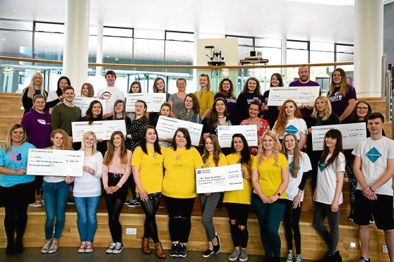 Robert Gordon University students helped to raise money for nine charities.