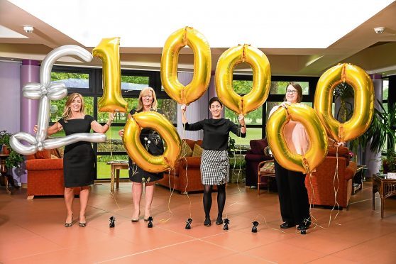 Shona MacAskill of the St James's Place Foundation, CLAN chief executive Dr Collette Blackwell; Iona Mitchell, of CLAN, and CLAN'S Zoe Barbour.