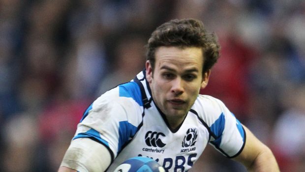 Ruaridh Jackson in action for Scotland.