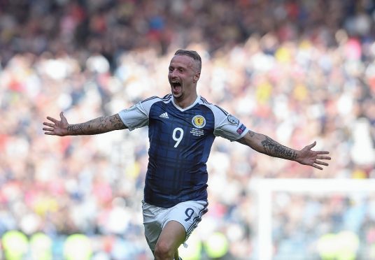 Scorer: Leigh Griffiths scored two goals. Picture by Darrell Benns.