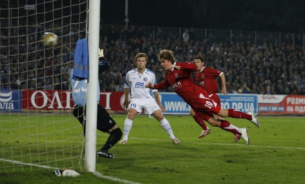 Darren Mackie scores Aberdeen's million-pound goal against Dnipro.