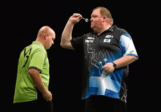 John Henderson in his win over Michael van Gerwen.