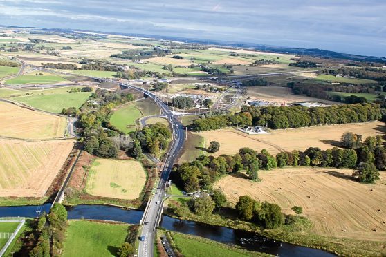 The newly-opened road avoids the Parkhill junction at Dyce. Picture by Martin Baxter/HJS Helicopters