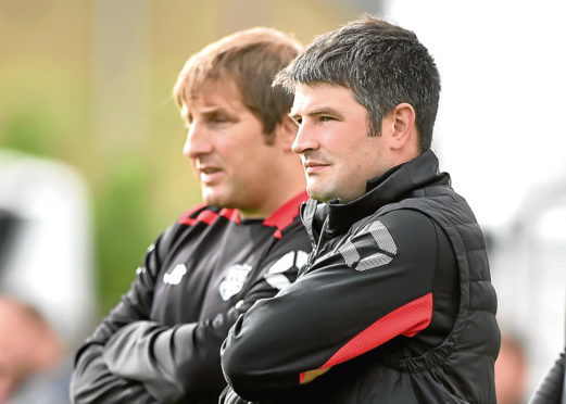 Fraserburgh Manager Mark Cowie, right, and assistant James Duthie.