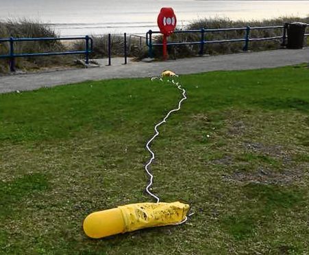 The life saving device was vandalised at Fraserburgh beach