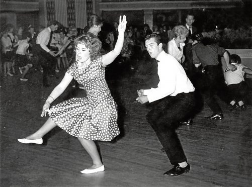 1962: Dancing the Twist during a contest at the Beach Ballroom