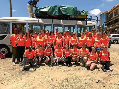 Volunteers helped build four houses in just a week.
