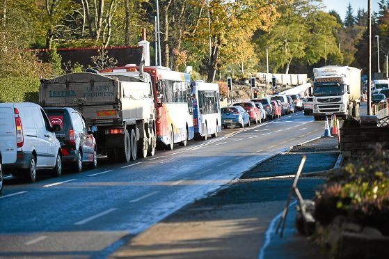 The tailbacks in Peterculter