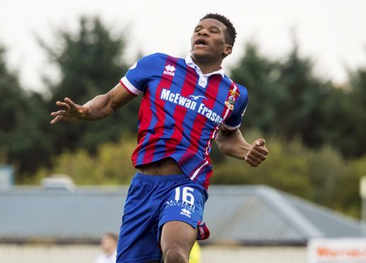 Ricky Calder celebrates after making it 2-0 Inverness.