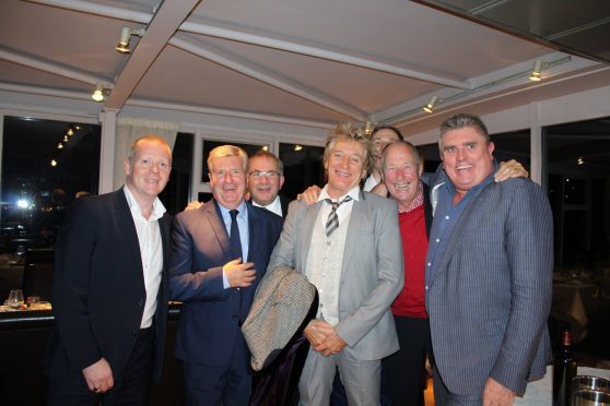 Sir Rod Stewart in The Silver Darling restaurant in Aberdeen