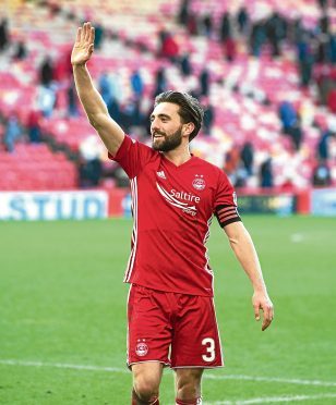 Aberdeen's Graeme Shinnie netted against Dundee.
