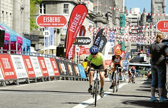 The Tour Series cycle event in Aberdeen.