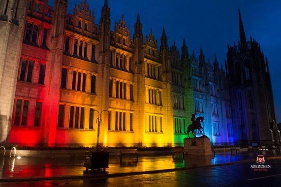 Marischal college will be lit up tonight.