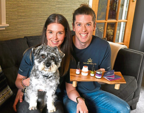 Rebecca and Calum Napier with dog Mylo