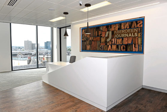 The reception area at Marischal Square