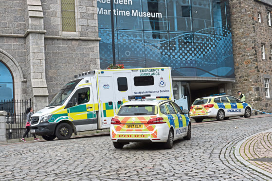 Emergency services at the scene of the alleged incident