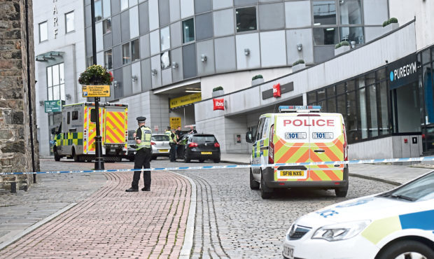 Police at the scene on Shiprow