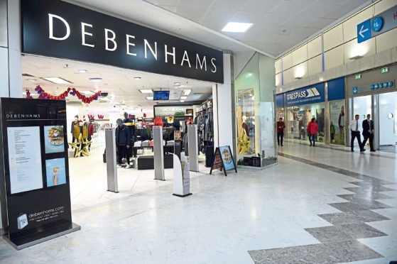 The Debenhams store in Aberdeen