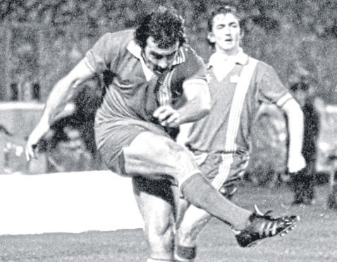 Aberdeen's Jocky Scott in action in the final.