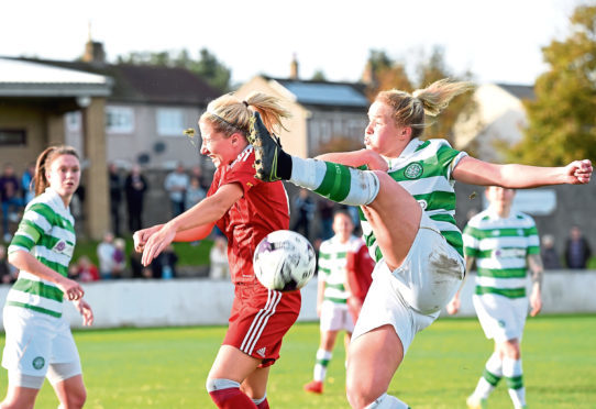 Kelly Forrest, left, in action for Aberdeen.
Picture by Darrell Benns