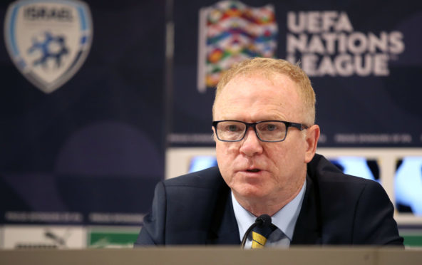 Alex McLeish after the UEFA Nations League loss to Israel.