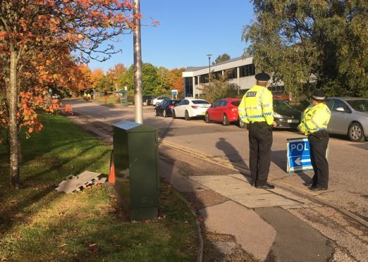 Police at the scene of the crash