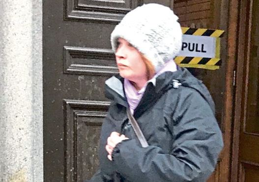 Taryn Hay leaving Aberdeen Sheriff Court