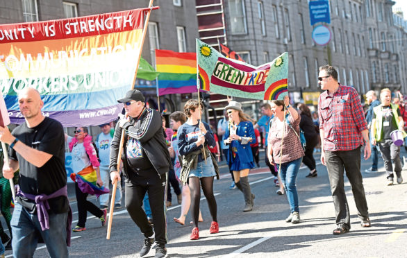 Thousands of people took to Union Street in May for the Grampian Pride Parade