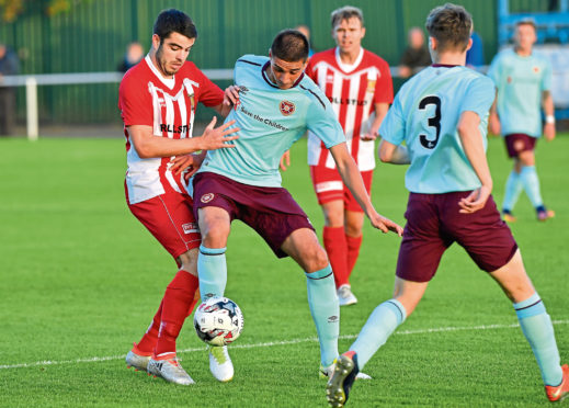 Formartine United v Heart of Midlothian Colts in the Irn-Bru Cup.