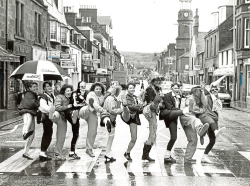 1987: Come and join the conga was the message from the 1st Stonehaven Girls’ Brigade as the group aimed to complete 16 different events ranging from milking a cow to climbing a mountain as part of a national challenge