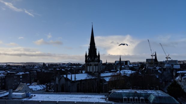 The view from our office at Marischal Square