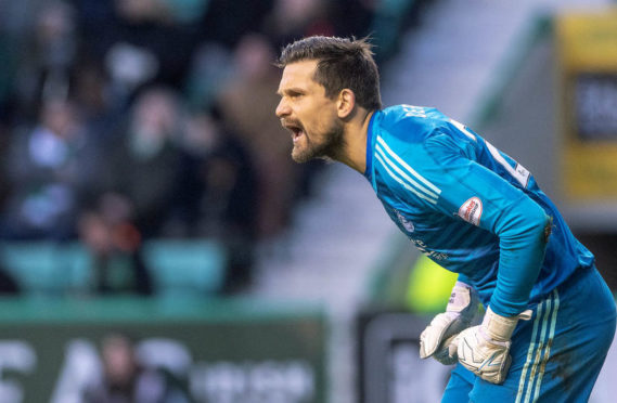 Tomas Cerny in action for Aberdeen.