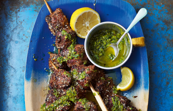 poppy and coconut beef kebabs from Ainsleys Caribbean Kitchen by Ainsley Harriott